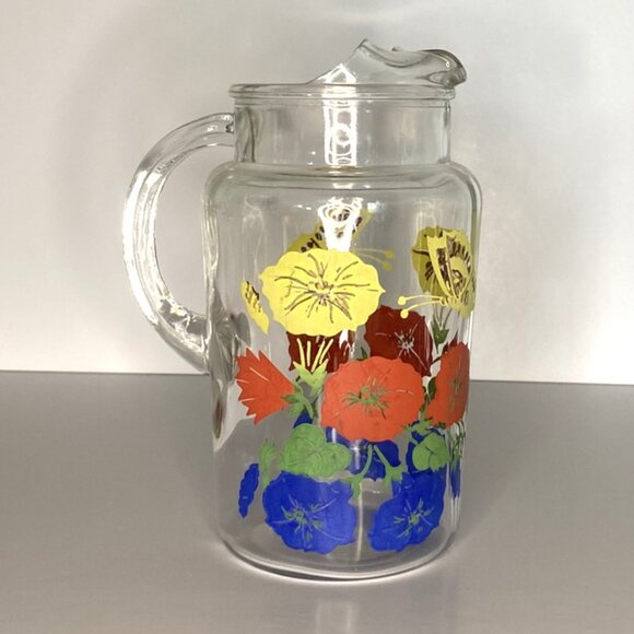 Vintage Floral Pitcher/Carafe - Picture 1 of 7